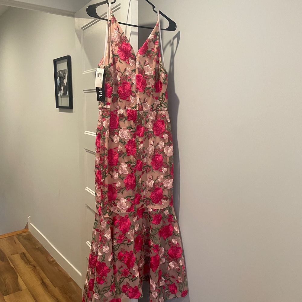 Xscape Pink Floral High-Low Dress - Picture 2 of 4